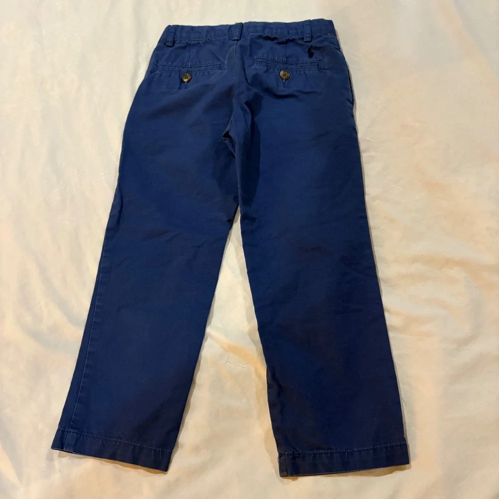 Polo Ralph Lauren Boys Navy Blue Cotton Chino Pants Size 4 Straight Leg Trousers